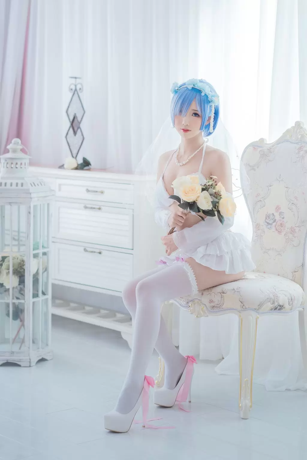 人气动漫Coser@面饼仙儿 花嫁蕾姆 性感迷人美女写真-丽图阁