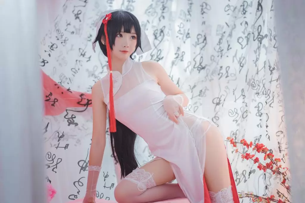 人气动漫Coser@面饼仙儿 旗袍高雄 气质优雅美女素材-丽图阁