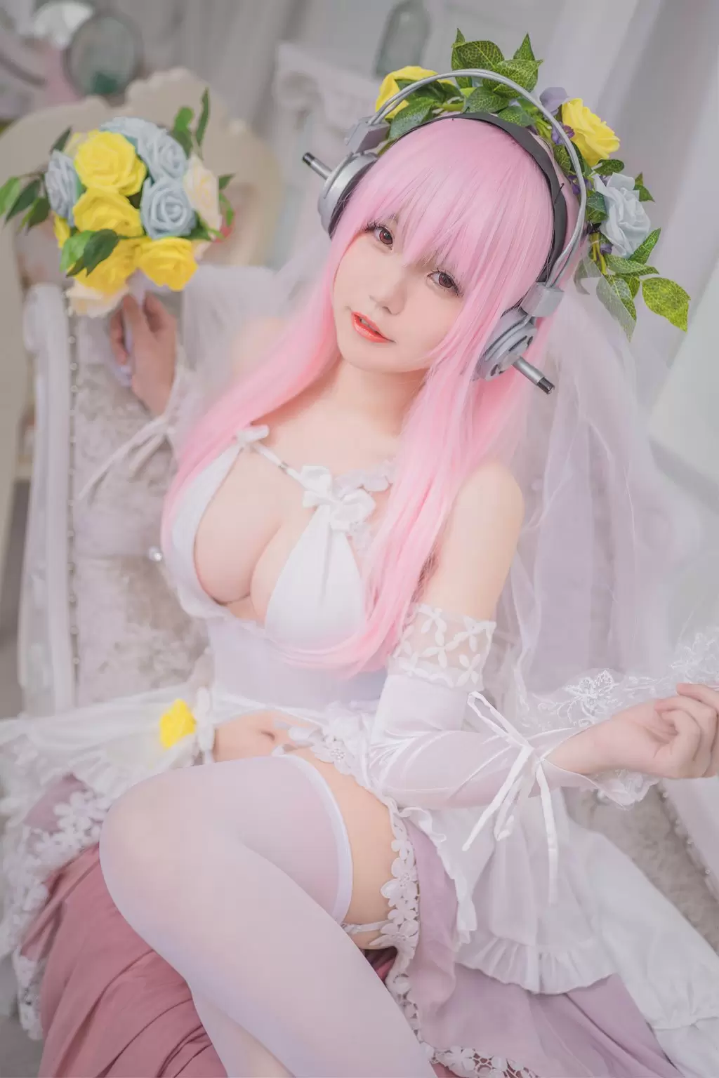 网红Coser@Yoko宅夏-索尼子本婚纱 性感写真图片-丽图阁