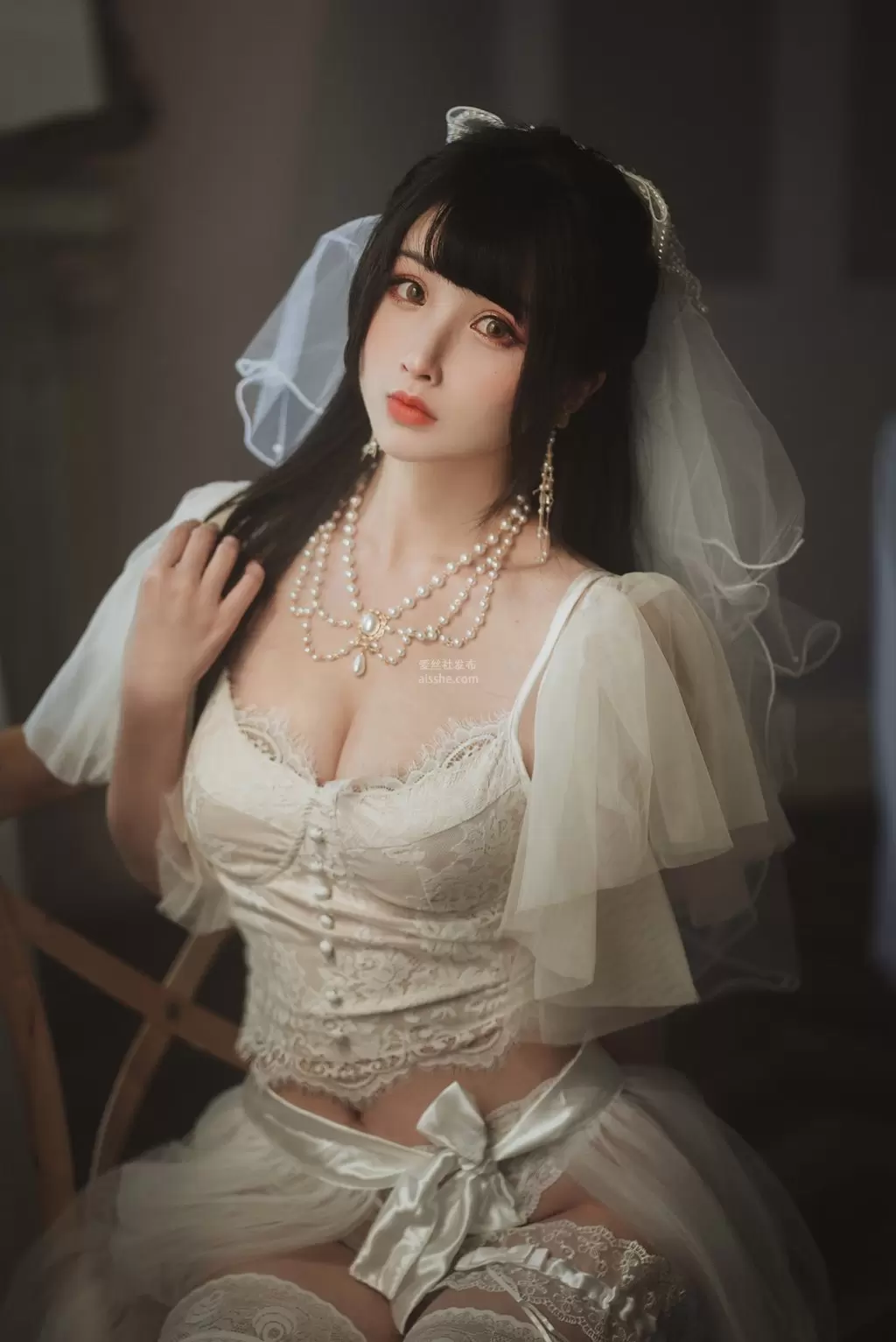 知名动漫Coser@rioko凉凉子 透明婚纱 性感模特写真-丽图阁