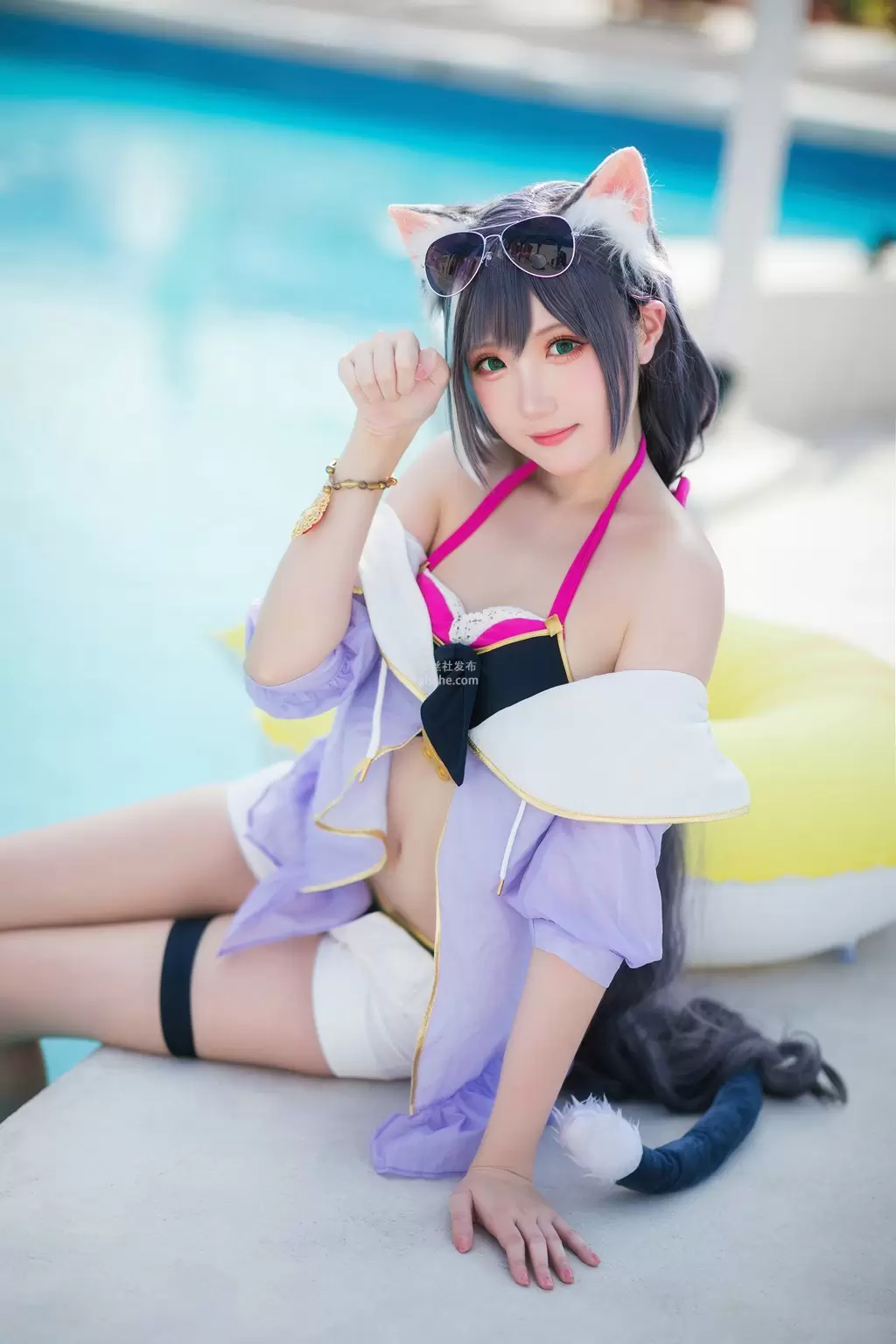 动漫Coser@瓜希酱 公主连结 凯露夏日 美女写真设计素材-丽图阁