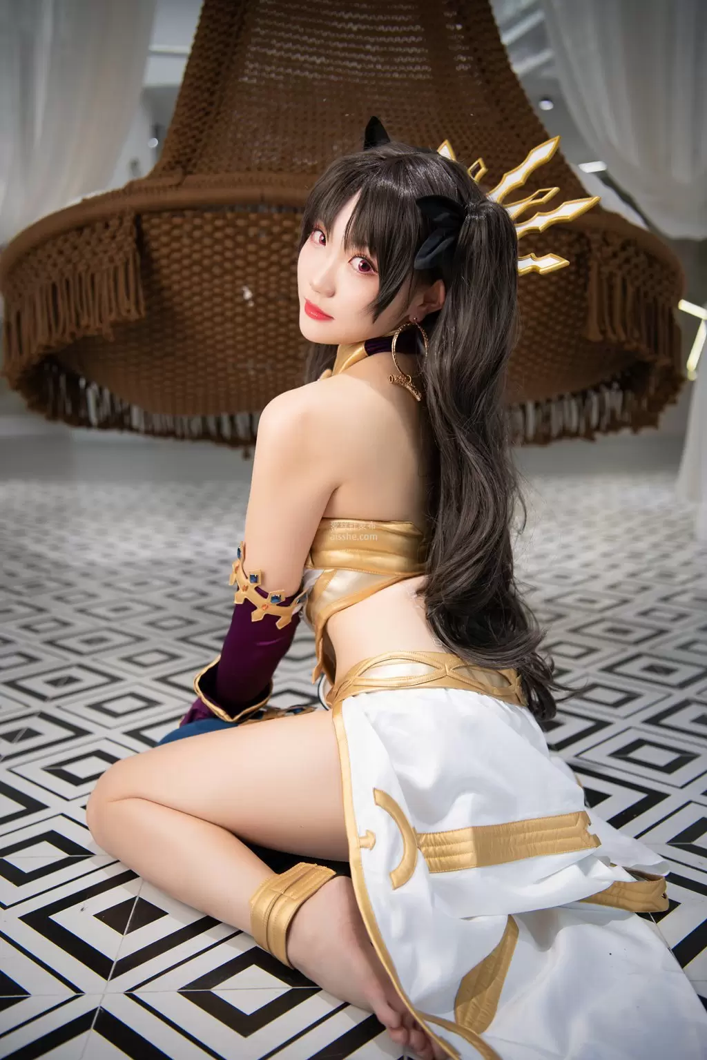 动漫Coser@瓜希酱 伊什塔尔 性感迷人黑丝诱惑-丽图阁