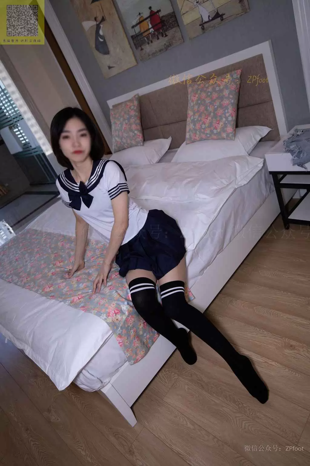 [LSS山茶摄影] NO.118 学妹制服棉袜rosi 美女写真图片-丽图阁