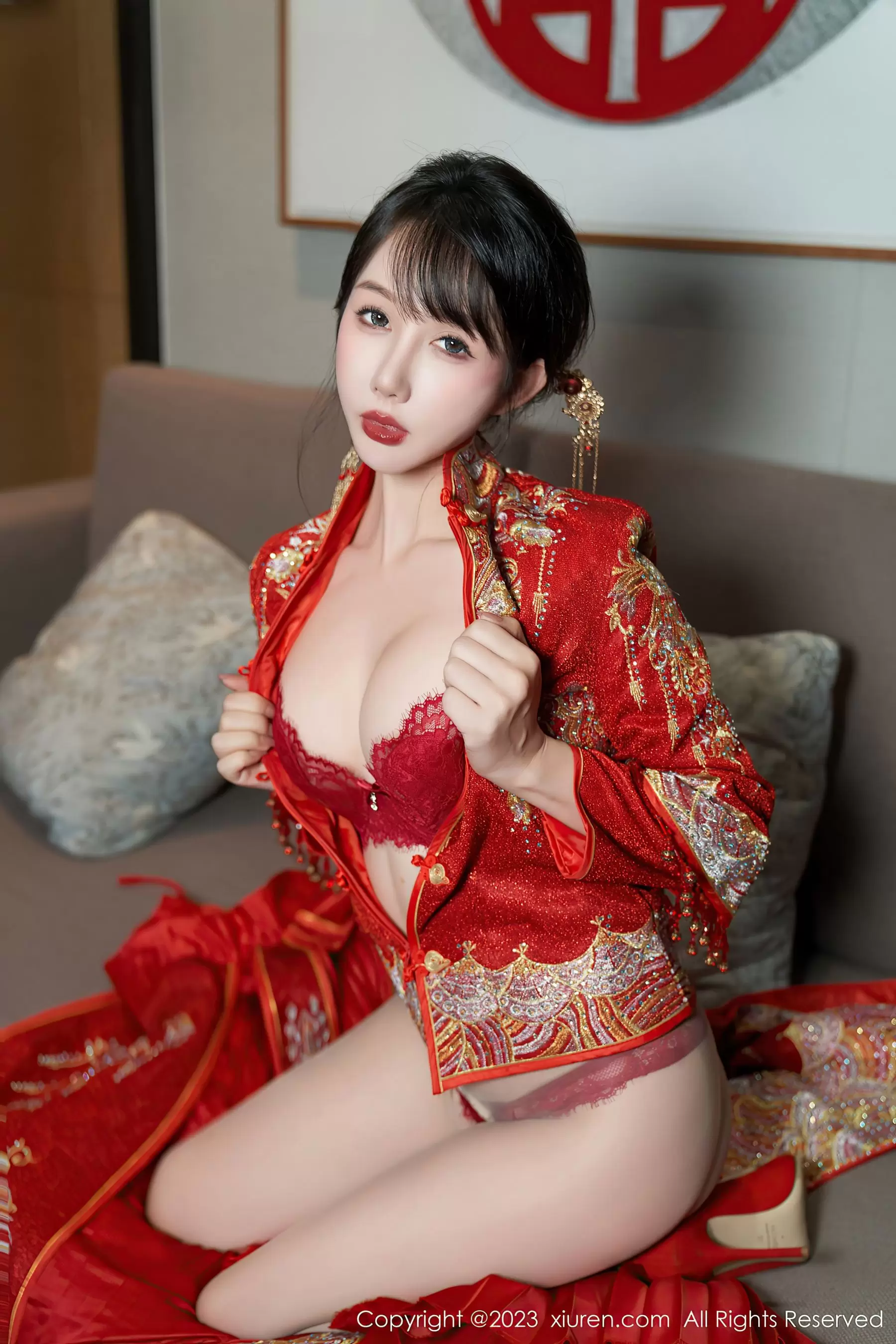 No.7729 波巧酱 新娘美腿 气质美女妩媚写真-丽图阁