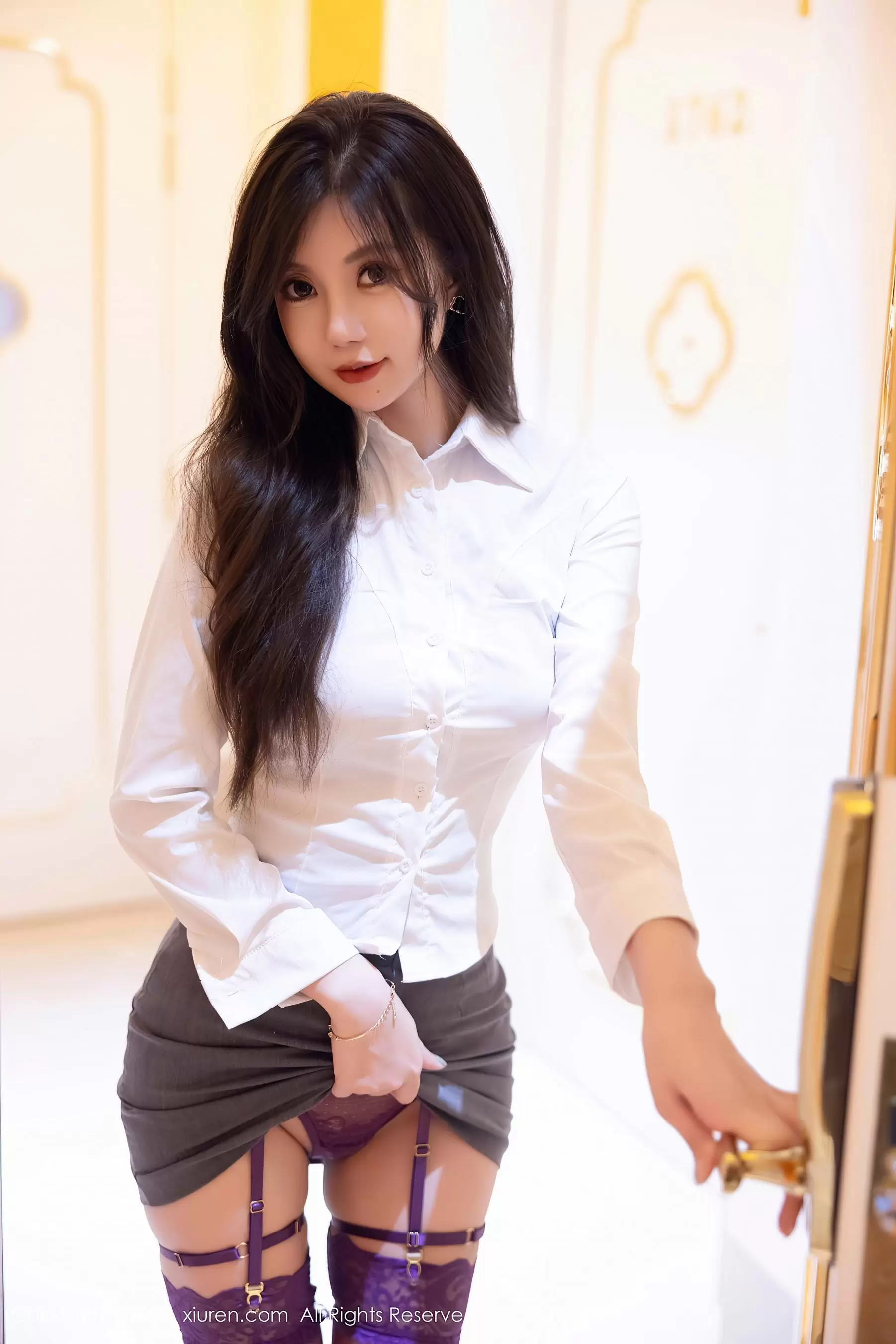 No.9631 绮里嘉ula 丝袜美腿 制服丝袜美女套图-丽图阁