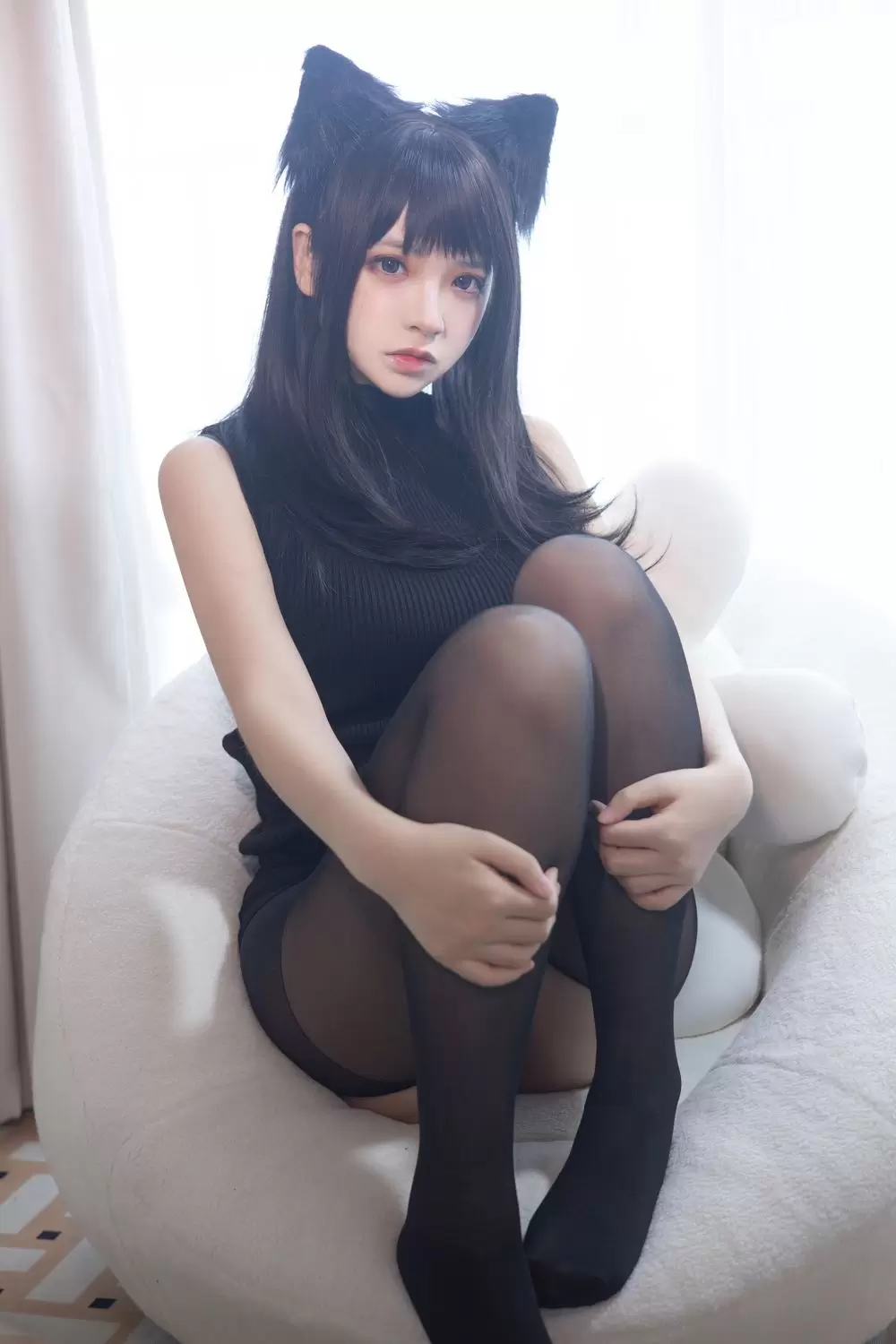 No.077-2022新春生日本01 黑毛衣少女 [80P] 美女经典黑丝写真套图-丽图阁